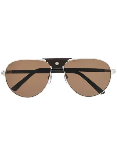 Cartier Santos Sunglasses In Brown