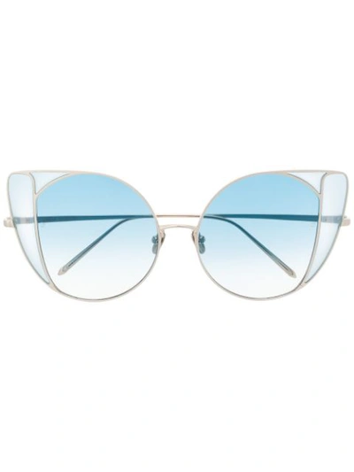 Linda Farrow 854 C7 Sunglasses In Blue