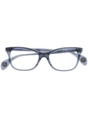 Paradis Collection Rectangular Frame Glasses In 蓝色