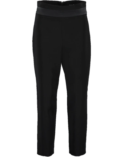 Cushnie High Waist Cropped Slip Pant In Black