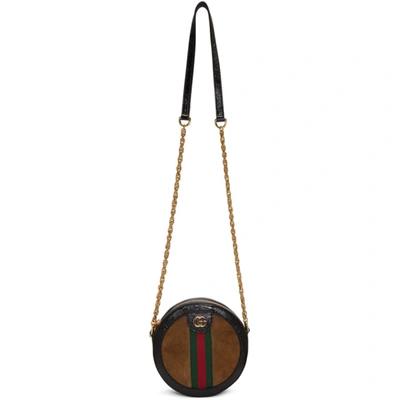 Gucci Ophidia Mini Round Shoulder Bag In 2863 Brown