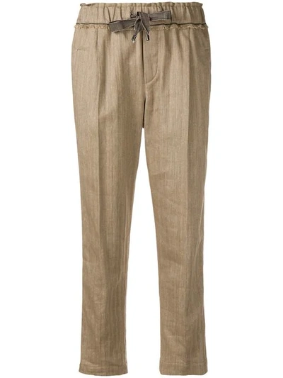 Brunello Cucinelli Cropped Tailored Trousers In Brown