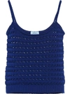 Prada Crochet Vest Top In Blue