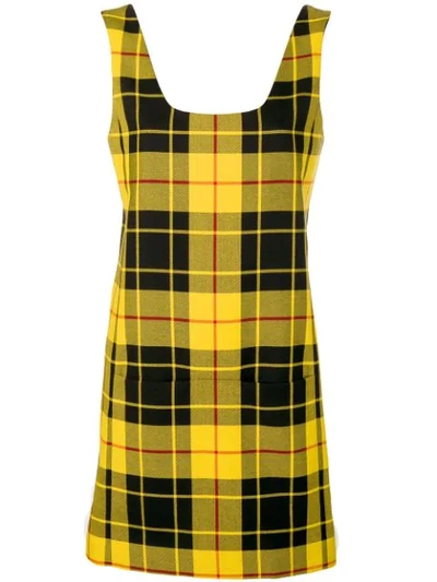 Rokh Checked Mini Dress In Yellow,black,red