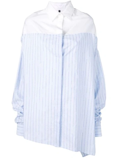 Ben Taverniti Unravel Project Asymmetrical Oversized Shirt In Blue