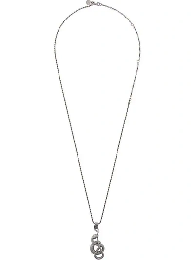 Nove25 Ouroboros Pendant Necklace In Silver