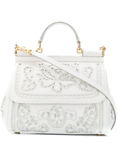 Dolce & Gabbana Sicily Tote Bag In White