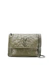 Saint Laurent Logo Shoulder Bag In Green