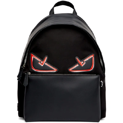 Fendi Black & Red 'bag Bugs' Backpack In Multi