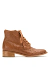 Sarah Chofakian Leather Ankle Boots In Brown