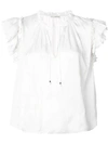 Ulla Johnson Broderie Anglaise Cap Sleeve Blouse In White
