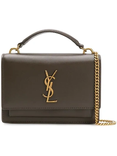 Saint Laurent Sunset Chain Bag In Brown