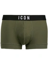 Dsquared2 Icon Waistband Boxer Briefs In 820 Military