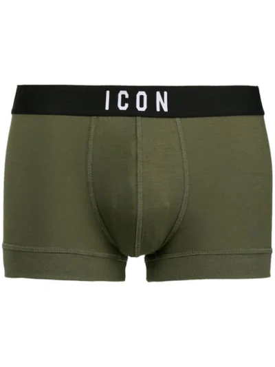 Dsquared2 Icon Waistband Boxer Briefs In 820 Military