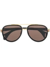 Gucci Eyewear Aviator Sunglasses - 黑色 In Multi