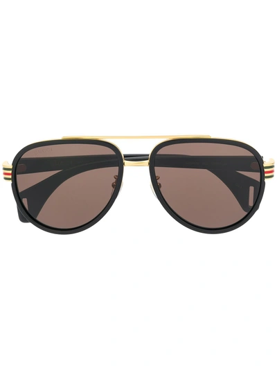 Gucci Eyewear Aviator Sunglasses - 黑色 In Multi