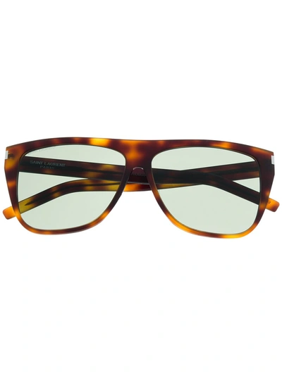 Saint Laurent Eyewear Oversized Sunglasses - 棕色 In Multi