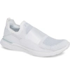 Apl Athletic Propulsion Labs Techloom Bliss Knit Running Shoe In White/ Steel Grey