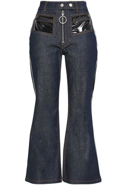 Ellery Woman Paneled High-rise Flared Jeans Dark Denim