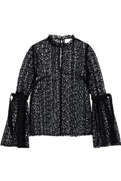 Alice Mccall Woman Just Lust Bow-detailed Lace Blouse Black