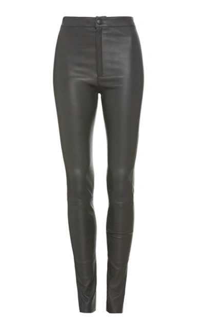Zeynep Arcay Stretch-leather Skinny Pants In Grey
