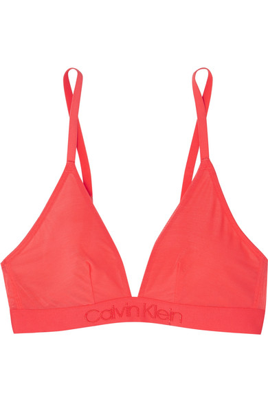 pink calvin klein triangle bra