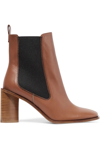 Acne Studios Leather Ankle Boots In Tan