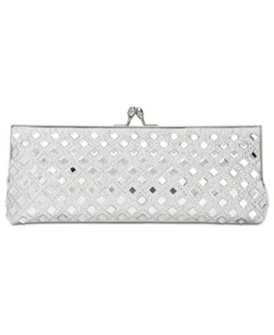 Adrianna Papell Nicola Small Clutch In Silver/silver