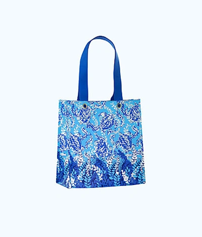 Lilly Pulitzer Turtley Awesome Market Shopper In Blue Peri Turtley Awesome