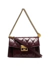 Givenchy Burgundy Gv3 Quilted Leather Shoulder Bag In Red