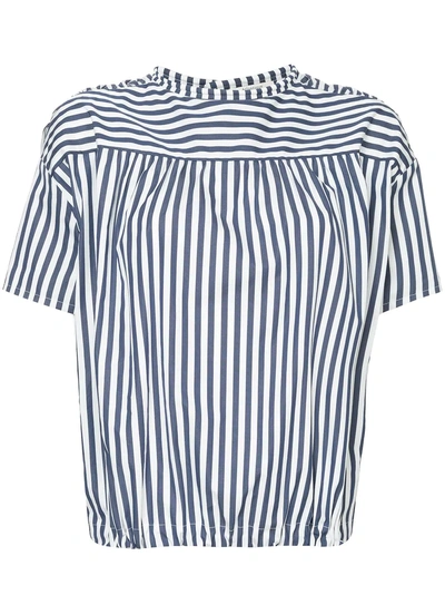 Atlantique Ascoli Striped Shortsleeved Shirt - White