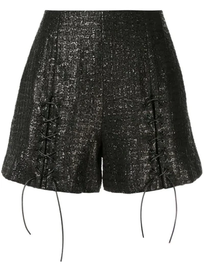 Olivier Theyskens Metallic Shorts In Black