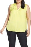 Vince Camuto V-neck Rumple Blouse In Blazing Yellow