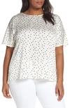 Vince Camuto Polka Dot Top In Pearl Ivory