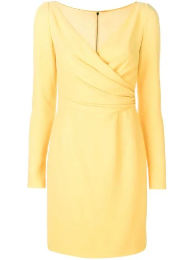 Dolce & Gabbana Fitted Mini Dress In Yellow