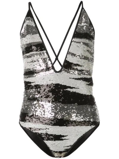 Missoni Sequinned Swimsuit In White