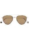 Ahlem 22k Yellow Gold-plated Place De Pyramides Sunglasses In Brown