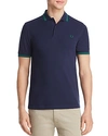 Fred Perry Twin Tipped Slim Fit Polo In Carbon Blue
