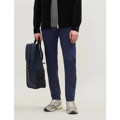 Corneliani Logo-embroidered Regular-fit Straight Jeans In Navy