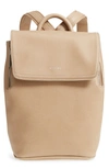 Matt & Nat Mini Fabi Faux Leather Backpack - Beige In Cardamon