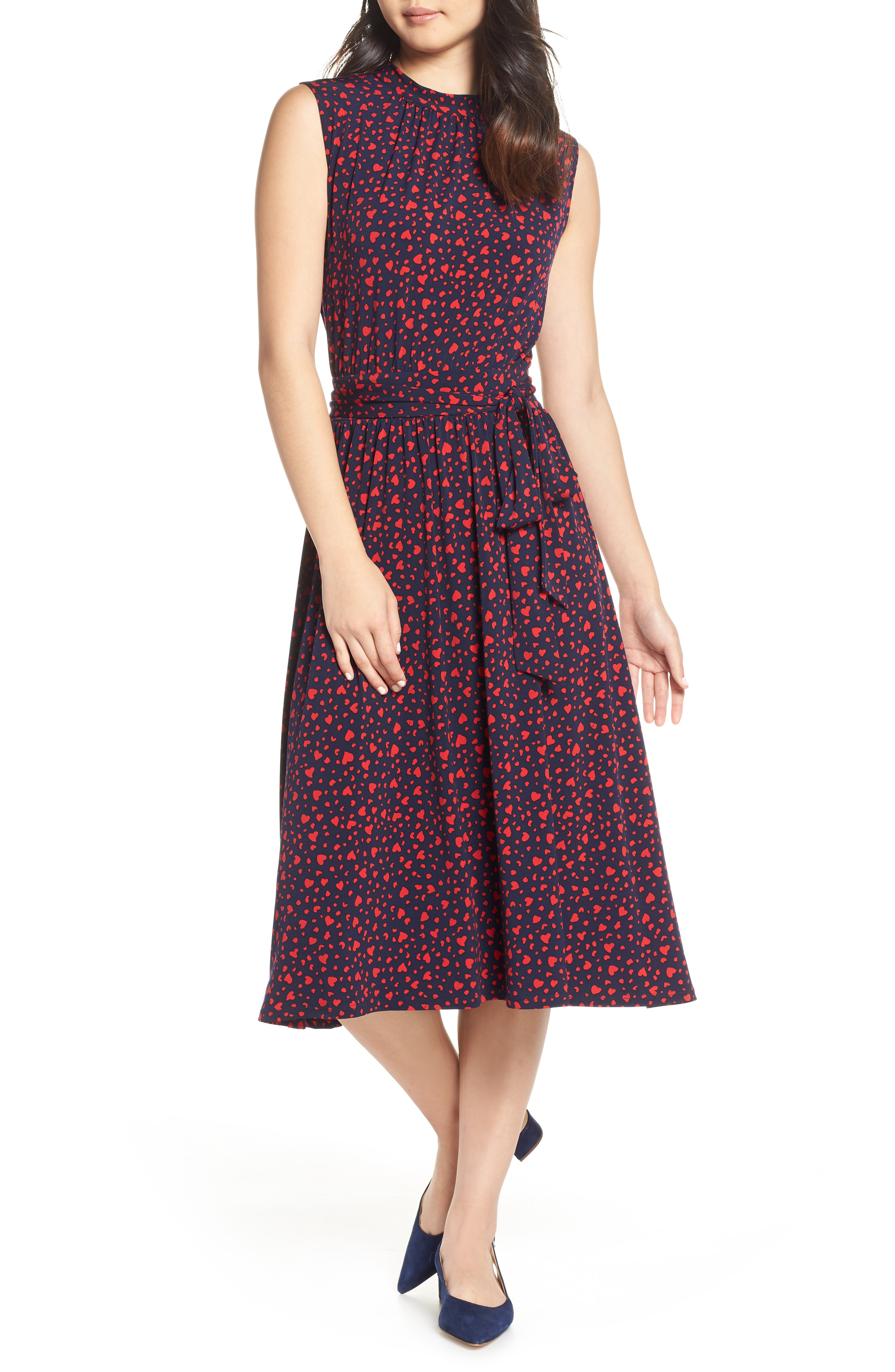 leota mindy shirred midi dress
