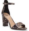 Vince Camuto Corlina Ankle Strap Sandal In Grey/ Taupe Leather