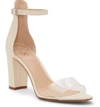 Vince Camuto Corlina Ankle Strap Sandal In Warm White/ Clear Leather