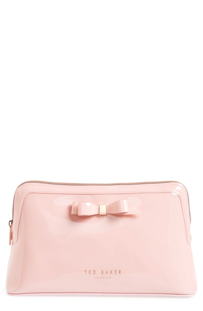 Ted Baker Caffara Bow Cosmetics Case In Light Pink