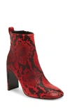 Rag & Bone Ellis Snake-print Leather Booties In Red Embossed Leather