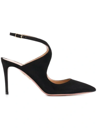 Aquazzura Talana 85 Suede Pumps In Black