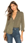 L Agence L'agence Ryan Blouse In Olive. In Moss