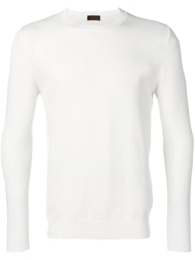 Altea Crew Neck Cotton-blend Sweater In White