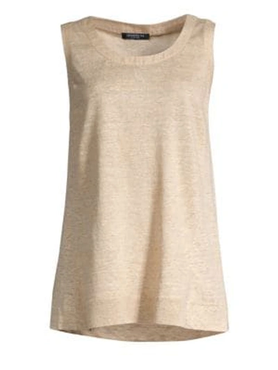 Lafayette 148 Vance Linen Tank Top In Sahara Melange