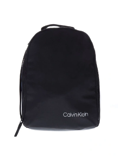 Calvin Klein Unisex Black Faux Leather Backpack